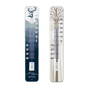 Assortiment de thermomètres traditionnels à dilatation, décors cerf et forêt 45cm – Réf. STIL 10043