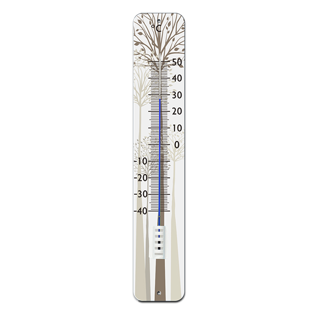 Thermomètre mural en métal avec décor forêt – Réf. STIL 10043