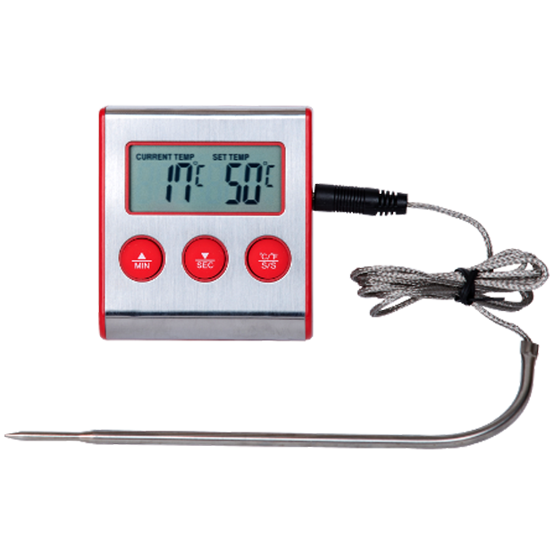 STIL - Digital timer and thermometer with wire probe to measure time and the core temperature of food in an oven