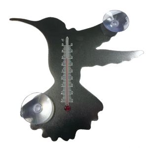 1549.5 Thermomètre de fenêtre en métal - forme colibri