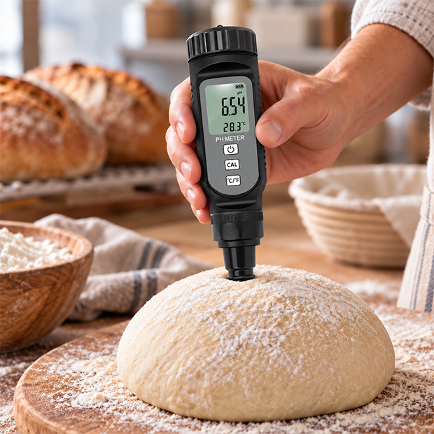 Mesure du pH d’une pâte à pain avec le pH-mètre STIL 4840