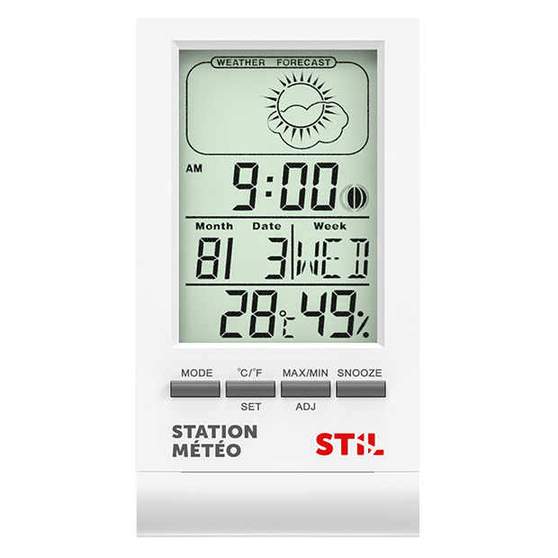 Station météo STIL 6031 affichage température et hygrométrie avec min et max